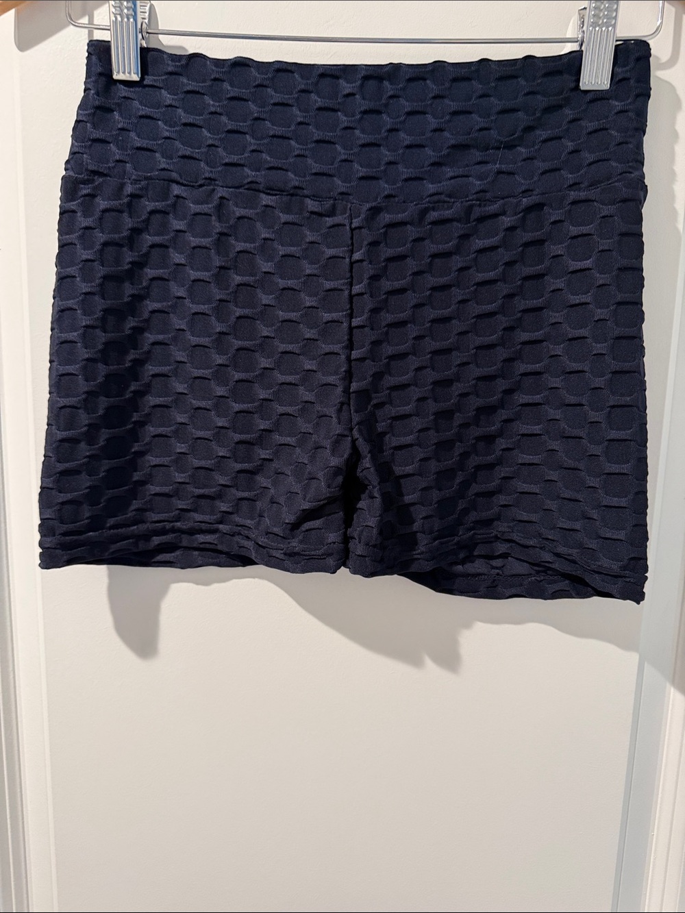 Women's Textured High-Waist Shorts - Navy